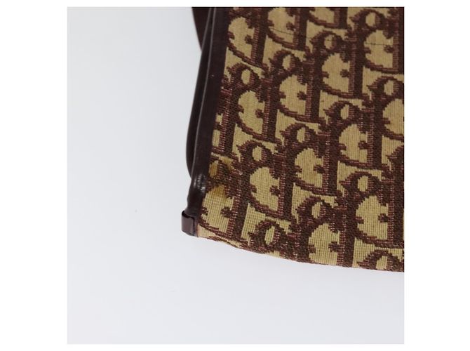 Borsa a Spalla in Tela Trotter Christian Dior Rossa Oro Auth 128717 - vista 15