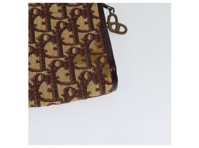 Borsa a Spalla in Tela Trotter Christian Dior Rossa Oro Auth 128717 - vista 16
