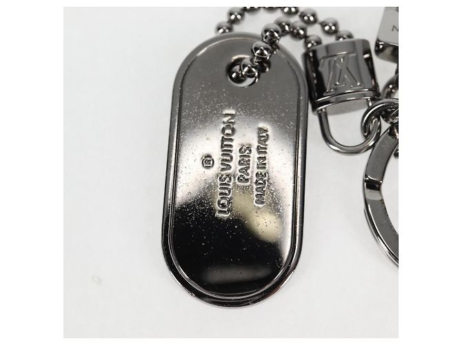 LOUIS VUITTON Eclipse Porte Cles Tab Key Holder metal Silver M63618 Auth 128810M Silvery Monogram - view 10