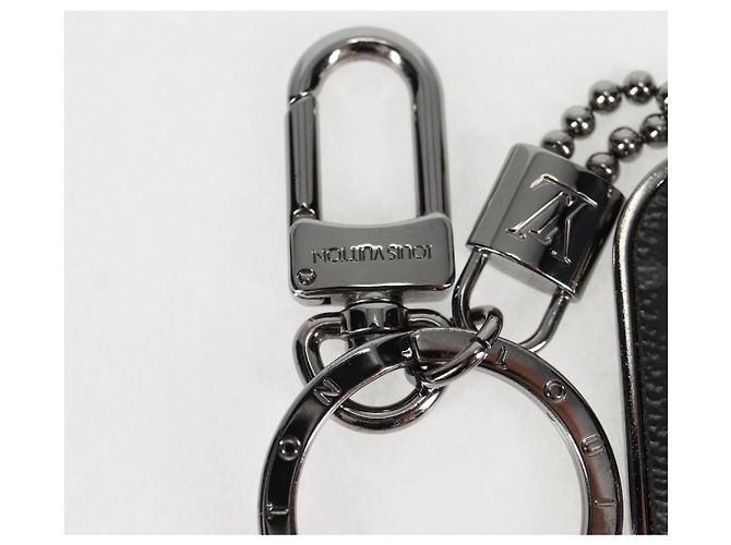 LOUIS VUITTON Eclipse Porte Cles Tab Key Holder metal Silver M63618 Auth 128810M Silvery Monogram - view 3
