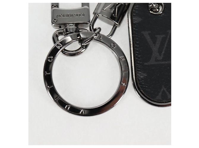 LOUIS VUITTON Eclipse Porte Cles Tab Key Holder metal Silver M63618 Auth 128810M Silvery Monogram - view 4