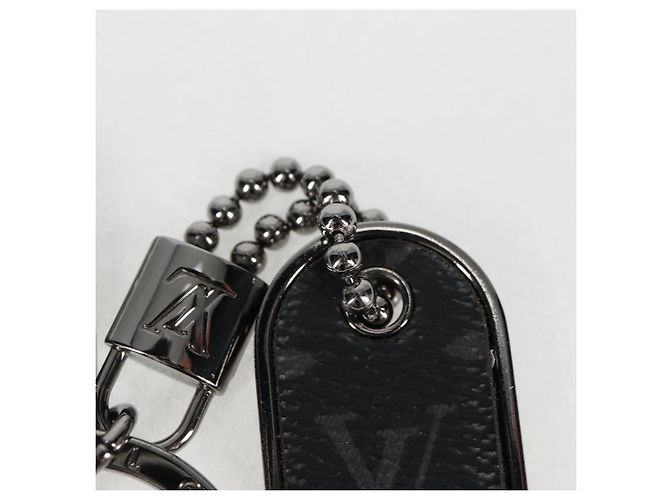 LOUIS VUITTON Eclipse Porte Cles Tab Key Holder metal Silver M63618 Auth 128810M Silvery Monogram - view 5