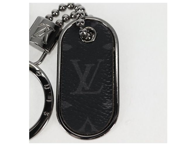 LOUIS VUITTON Eclipse Porte Cles Tab Key Holder metal Silver M63618 Auth 128810M Silvery Monogram - view 6