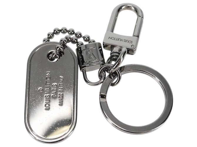 LOUIS VUITTON Eclipse Porte Cles Tab Key Holder metal Silver M63618 Auth 128810M Silvery Monogram - view 7