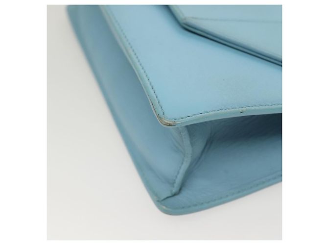 SAINT LAURENT Borsa a Spalla Betty Chain in Pelle Azzurra Chiara Oro Auth BA3801 D'oro Blu chiaro - vista 15