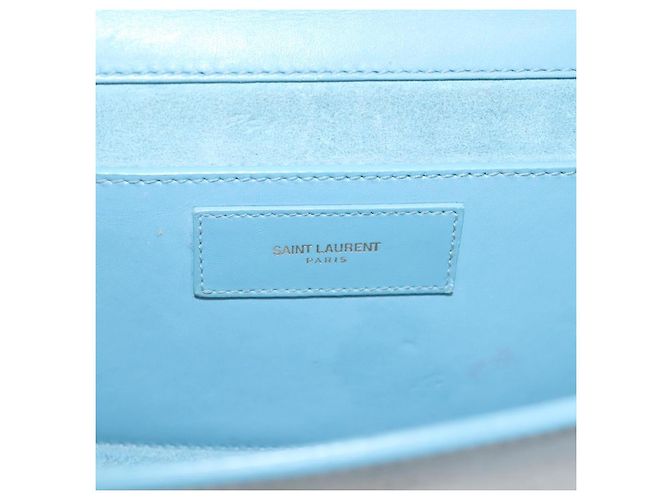 SAINT LAURENT Borsa a Spalla Betty Chain in Pelle Azzurra Chiara Oro Auth BA3801 D'oro Blu chiaro - vista 18