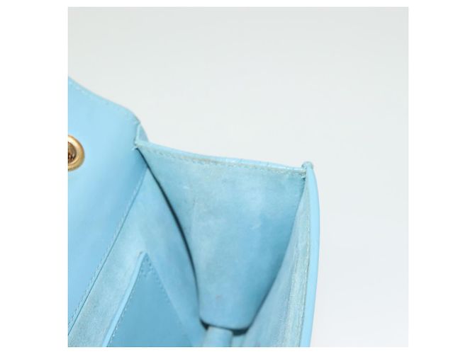SAINT LAURENT Borsa a Spalla Betty Chain in Pelle Azzurra Chiara Oro Auth BA3801 D'oro Blu chiaro - vista 19