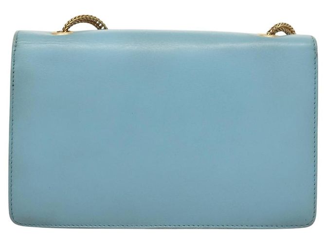 SAINT LAURENT Borsa a Spalla Betty Chain in Pelle Azzurra Chiara Oro Auth BA3801 D'oro Blu chiaro - vista 2