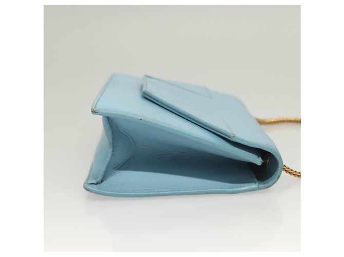SAINT LAURENT Borsa a Spalla Betty Chain in Pelle Azzurra Chiara Oro Auth BA3801 D'oro Blu chiaro - vista 3