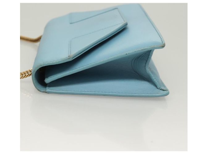 SAINT LAURENT Borsa a Spalla Betty Chain in Pelle Azzurra Chiara Oro Auth BA3801 D'oro Blu chiaro - vista 4