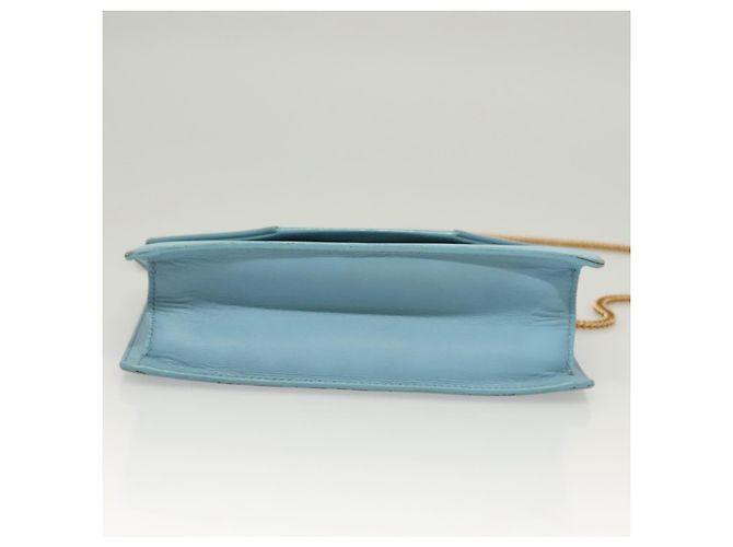 SAINT LAURENT Borsa a Spalla Betty Chain in Pelle Azzurra Chiara Oro Auth BA3801 D'oro Blu chiaro - vista 5