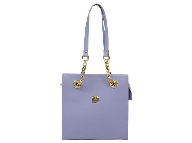 Borsa a Spalla in Pelle MCM Chain Lavanda Oro Auth BA3698 D'oro - vista 13