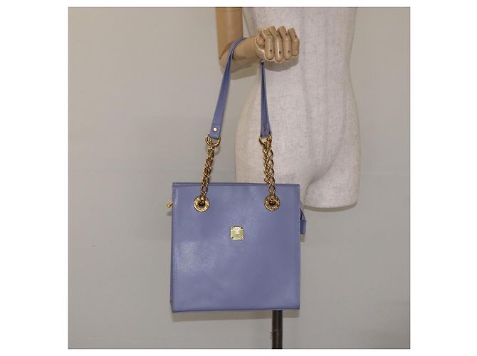 Borsa a Spalla in Pelle MCM Chain Lavanda Oro Auth BA3698 D'oro - vista 22