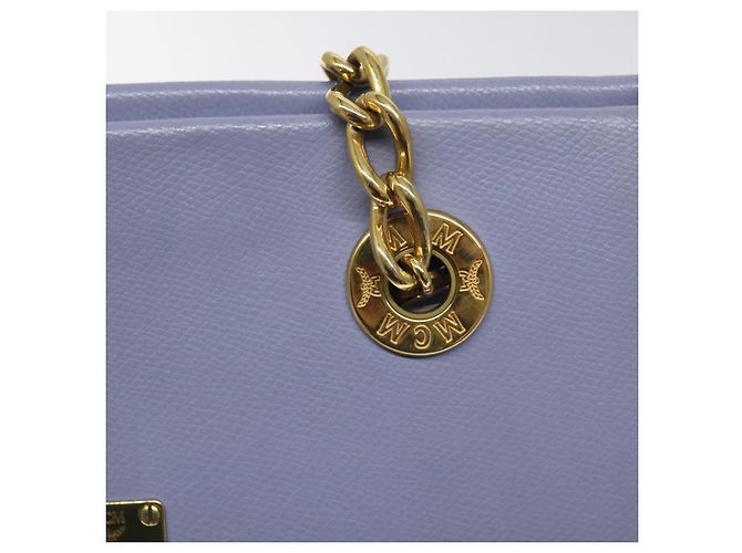 Borsa a Spalla in Pelle MCM Chain Lavanda Oro Auth BA3698 D'oro - vista 9