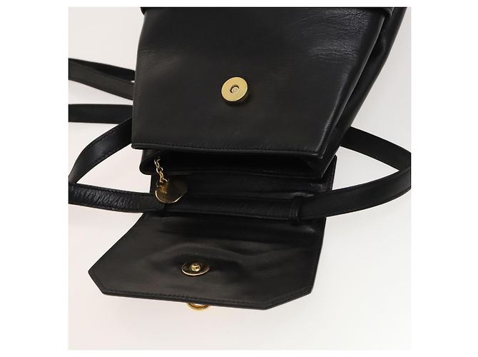 Céline Borsa a Spalla CELINE in Pelle Nera Oro Auth 128438 Nero D'oro - vista 10