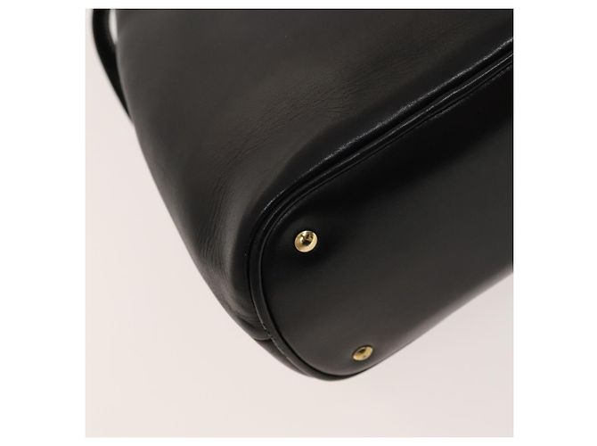 Céline Borsa a Spalla CELINE in Pelle Nera Oro Auth 128438 Nero D'oro - vista 16