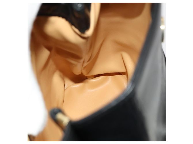 Céline Borsa a Spalla CELINE in Pelle Nera Oro Auth 128438 Nero D'oro - vista 19