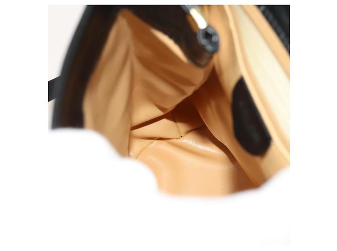 Céline Borsa a Spalla CELINE in Pelle Nera Oro Auth 128438 Nero D'oro - vista 20