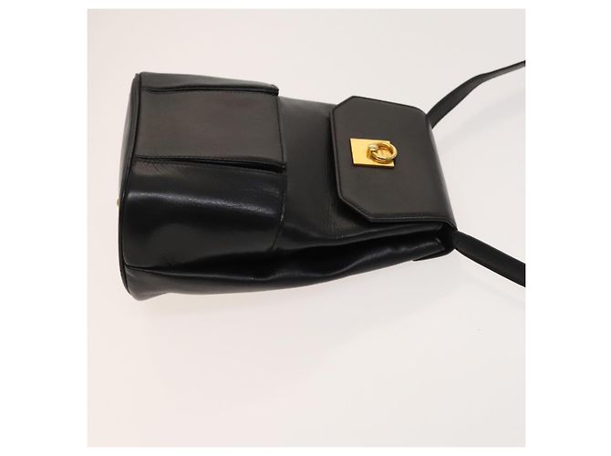 Céline Borsa a Spalla CELINE in Pelle Nera Oro Auth 128438 Nero D'oro - vista 3