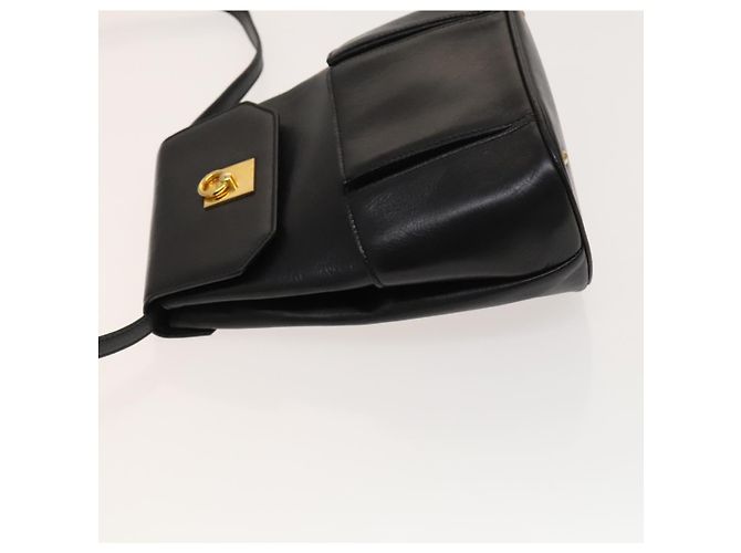 Céline Borsa a Spalla CELINE in Pelle Nera Oro Auth 128438 Nero D'oro - vista 4