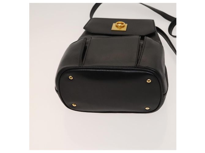 Céline Borsa a Spalla CELINE in Pelle Nera Oro Auth 128438 Nero D'oro - vista 5