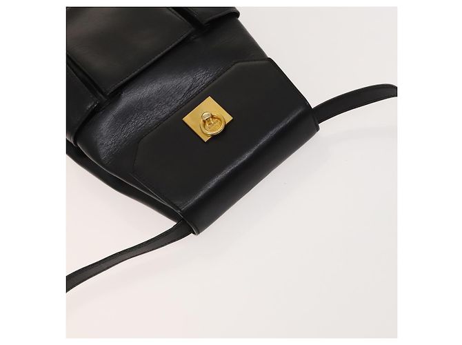 Céline Borsa a Spalla CELINE in Pelle Nera Oro Auth 128438 Nero D'oro - vista 6