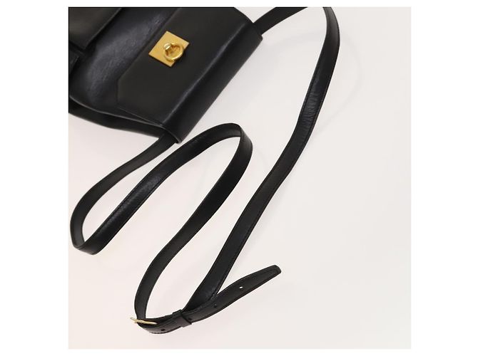 Céline Borsa a Spalla CELINE in Pelle Nera Oro Auth 128438 Nero D'oro - vista 7