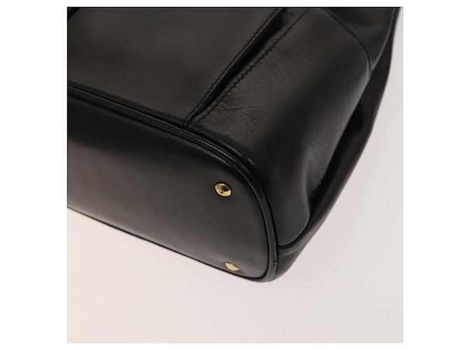 Céline Borsa a Spalla CELINE in Pelle Nera Oro Auth 128438 Nero D'oro - vista 9