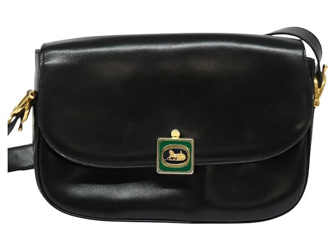 Céline Borsa a Spalla CELINE in Pelle Nera Oro Auth BA3711 Nero D'oro - vista 13