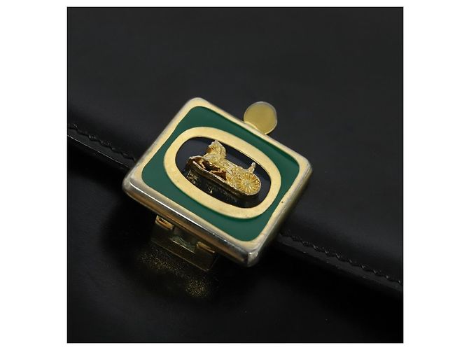 Céline Borsa a Spalla CELINE in Pelle Nera Oro Auth BA3711 Nero D'oro - vista 17