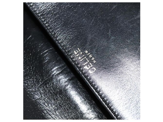 Céline Borsa a Spalla CELINE in Pelle Nera Oro Auth BA3711 Nero D'oro - vista 18