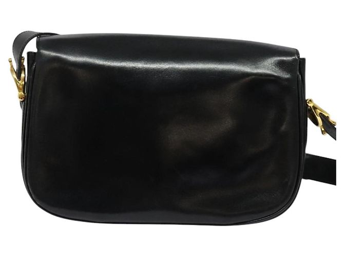 Céline Borsa a Spalla CELINE in Pelle Nera Oro Auth BA3711 Nero D'oro - vista 2