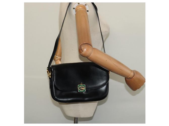 Céline Borsa a Spalla CELINE in Pelle Nera Oro Auth BA3711 Nero D'oro - vista 22