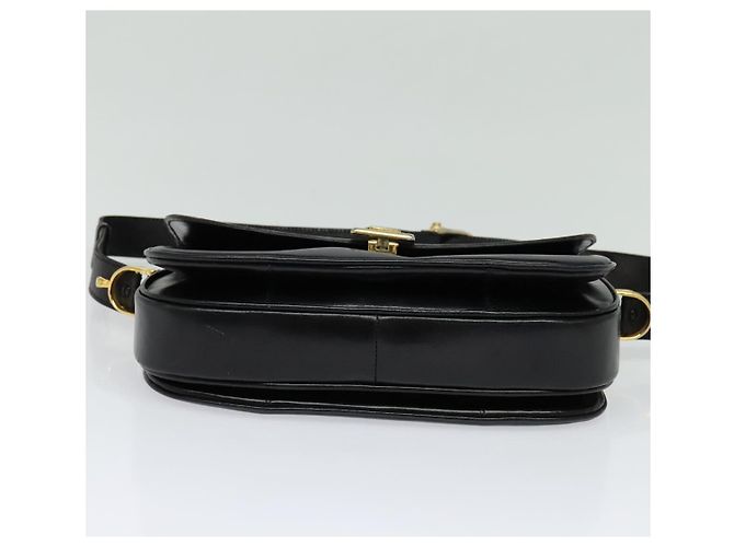 Céline Borsa a Spalla CELINE in Pelle Nera Oro Auth BA3711 Nero D'oro - vista 5