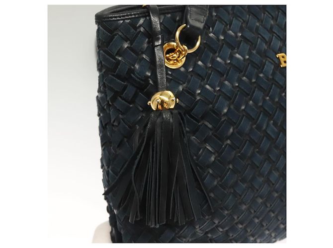 BALLY Borsa a Spalla in Camoscio Blu Navy Oro Auth BA3960 D'oro - vista 10