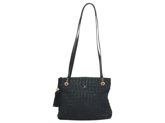 BALLY Borsa a Spalla in Camoscio Blu Navy Oro Auth BA3960 D'oro - vista 13