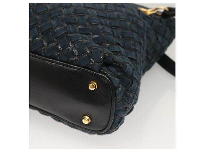 BALLY Borsa a Spalla in Camoscio Blu Navy Oro Auth BA3960 D'oro - vista 14