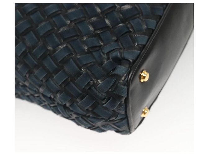 BALLY Borsa a Spalla in Camoscio Blu Navy Oro Auth BA3960 D'oro - vista 15