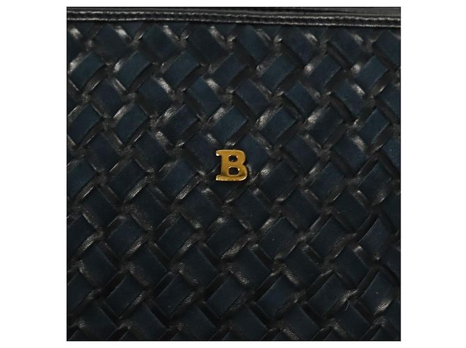 BALLY Borsa a Spalla in Camoscio Blu Navy Oro Auth BA3960 D'oro - vista 17