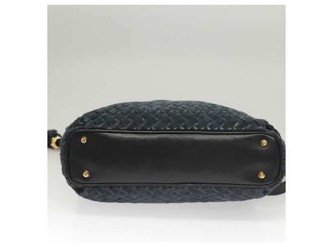BALLY Borsa a Spalla in Camoscio Blu Navy Oro Auth BA3960 D'oro - vista 5