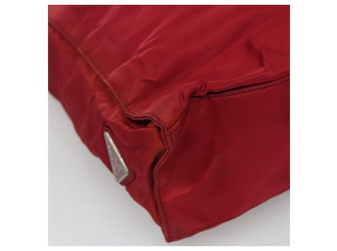 Borsa Tote PRADA Nylon Rossa Argento Auth bs27835 Rosso - vista 14