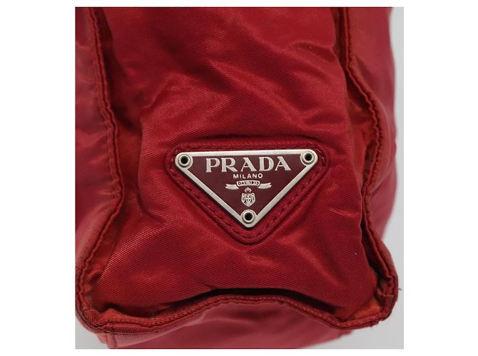 Borsa Tote PRADA Nylon Rossa Argento Auth bs27835 Rosso - vista 17