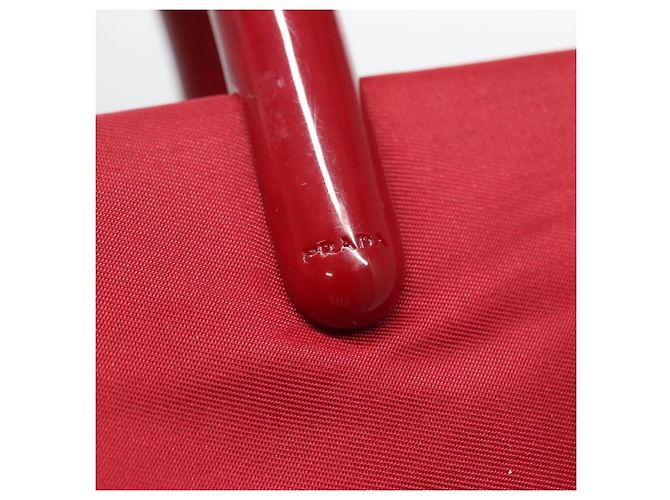 Borsa Tote PRADA Nylon Rossa Argento Auth bs27835 Rosso - vista 18