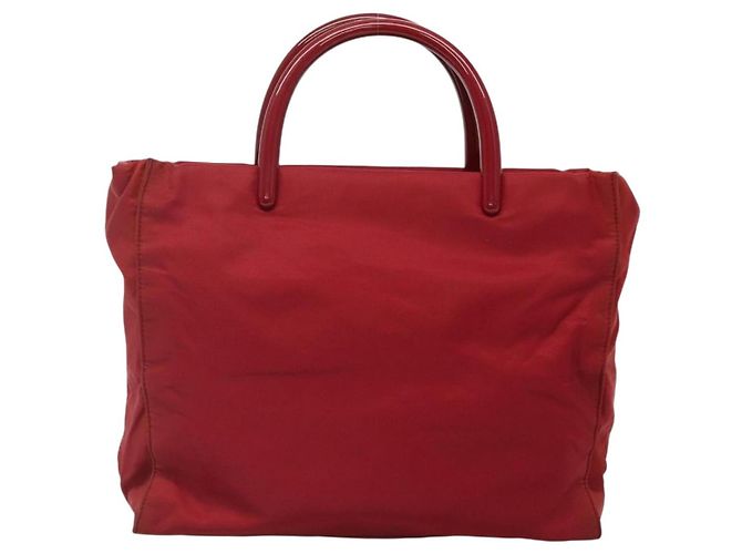 Borsa Tote PRADA Nylon Rossa Argento Auth bs27835 Rosso - vista 2