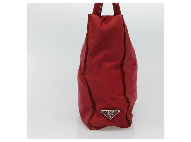 Borsa Tote PRADA Nylon Rossa Argento Auth bs27835 Rosso - vista 3