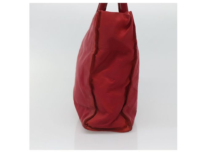 Borsa Tote PRADA Nylon Rossa Argento Auth bs27835 Rosso - vista 4
