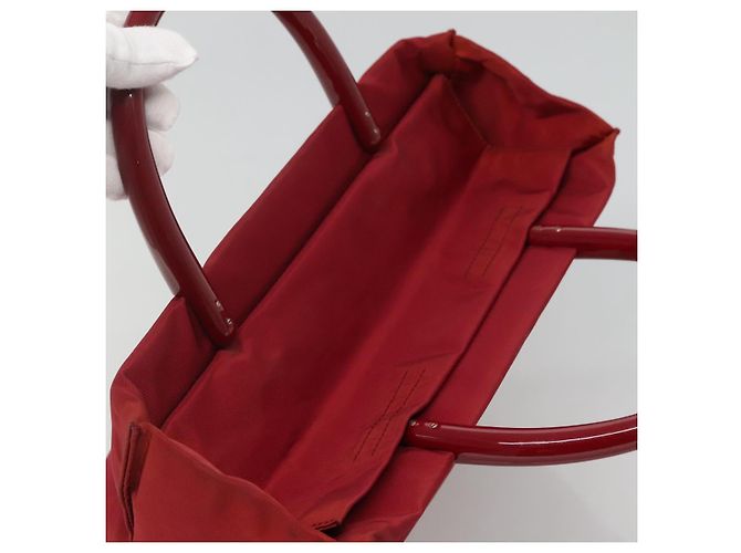 Borsa Tote PRADA Nylon Rossa Argento Auth bs27835 Rosso - vista 6