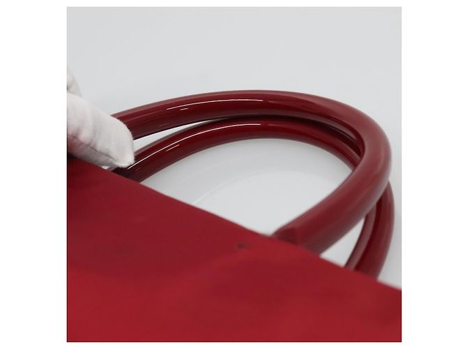 Borsa Tote PRADA Nylon Rossa Argento Auth bs27835 Rosso - vista 8