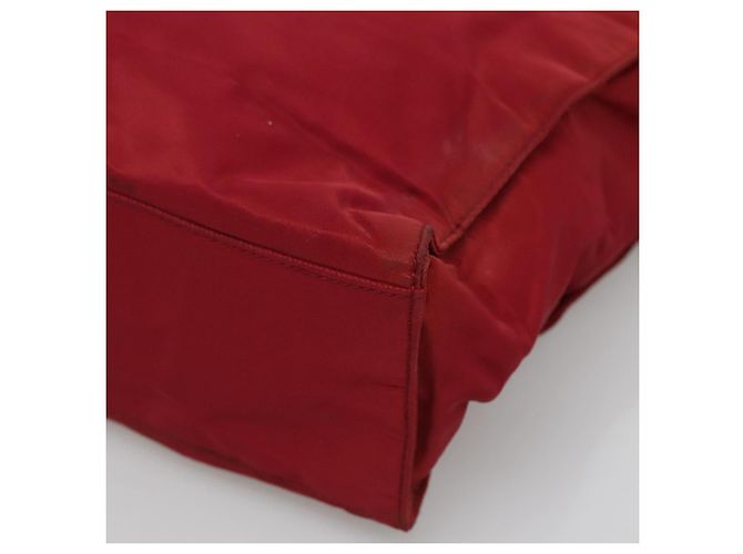 Borsa Tote PRADA Nylon Rossa Argento Auth bs27835 Rosso - vista 9