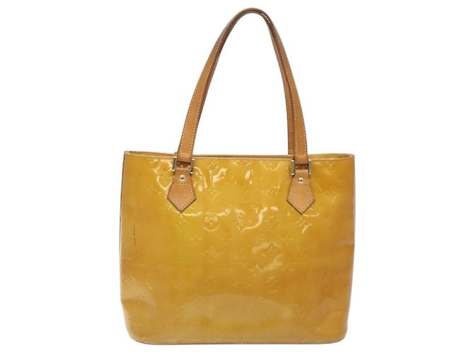 LOUIS VUITTON Bolso de Mano Houston Monogram Vernis Beige M91004 LV Auth th6217 - vista 2